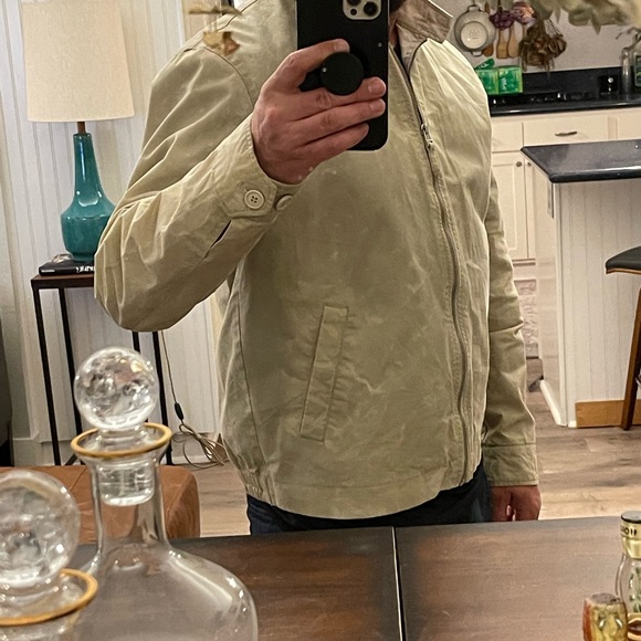 Waxed moto jacket. 100% cotton shell. Poly liner. Unique lightweight jacket. - Picture 3 of 4